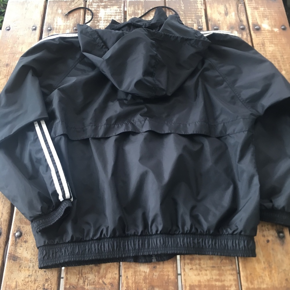 Vintage Black Adidas Windbreaker Jacket/ XL - Picture 3 of 3